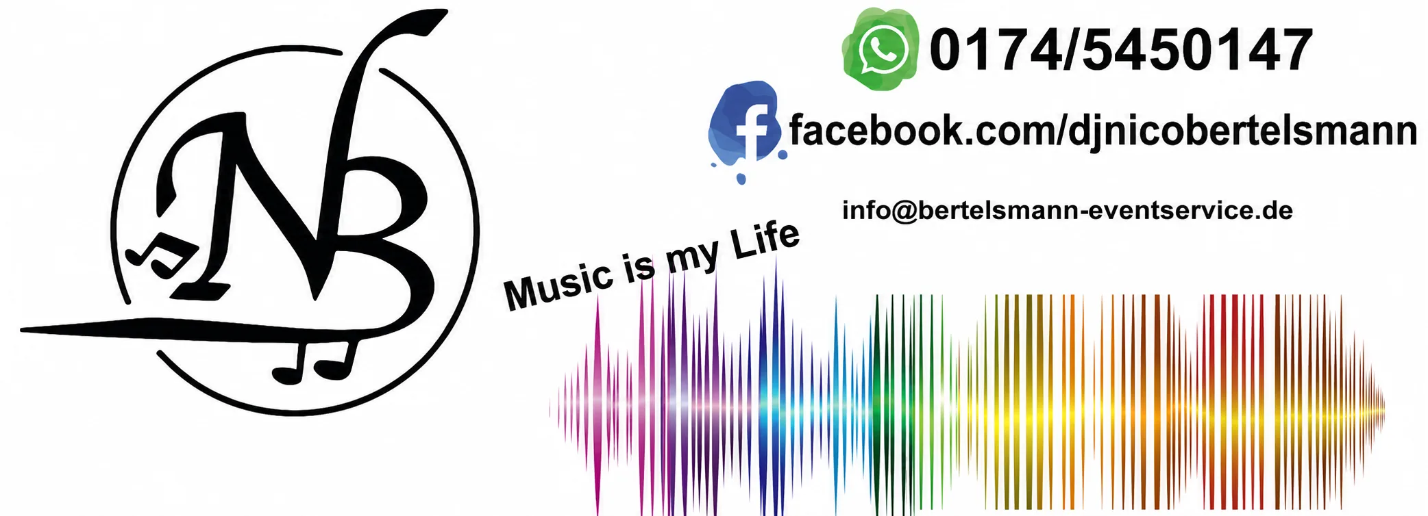 Bertelsmann-Eventservice Kontaktbanner mit Telefonnummer, Facebook und E-Mail